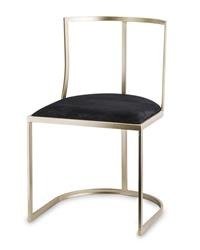 Czarne Krzesło, Metalowy Stelaż Złoty, 80x48x50cm