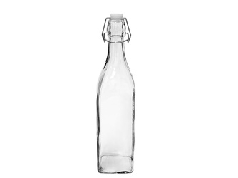 Butelka szklana kwadratowa na Wino z klipsem 500 ml
