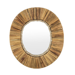 Lustro Boho wiszące ścienne Dekoracyjne brązowe Casa Roma 47cm x 43cm x 2cm