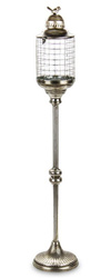Antyczny Lampion Złoty Metal Szkło 96x17,5x17,5 cm