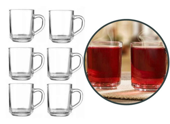 6 SZT Kubek Szklanka z uchem Standard Herbata 250