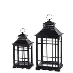 Lampion Drewniany Komplet 2 szt. Dekoracja do Wnętz Gotycka