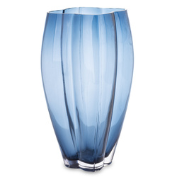 Szklany niebieski Wazon Ozdoba do Salonu   30cm x 15cm x 15cm