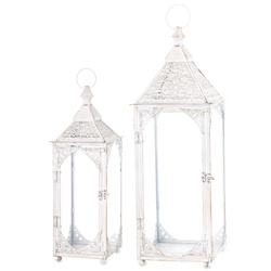 Lampion Metalowy Kpl. 2 Szt. Elegancka dekoracja do Wnętrz i Ogrodu