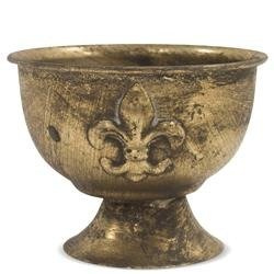 Wazon osłonka Metalowa złota RETRO ANTYK  8,5cm x 11cm x 11cm