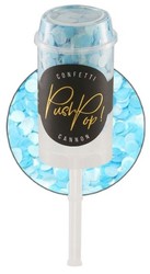 Confetti Cyjan Party Wyrzutnia Ręczna Push-Pop 8mm