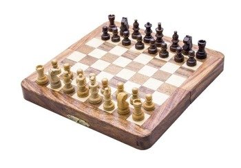 Drewniane szachy magnetyczne z palisandru składane