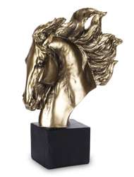 Figurka Bond Głowa Konia Złoto-Czarna 33,5x9x22