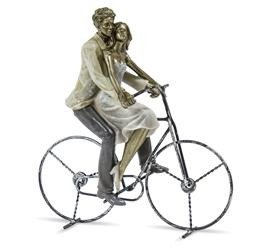Figurka Para kochankowie na rowerze miedziany