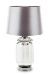 Lampa Z Kloszem srebrna metalowa stołowa H:70cm
