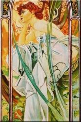 Obraz "Alfons Mucha" ręcznie malowany 60x90cm