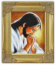 Obraz - Chrystus olejny, ręcznie malowany 27x32cm