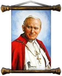 Obraz "Papież Jan Paweł II" ręcznie malowany 55x68cm