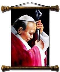 Obraz "Papież Jan Paweł II" ręcznie malowany 73x88cm