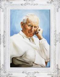 Obraz "Papież Jan Paweł II" ręcznie malowany 78x98cm