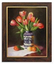 Obraz - Tulipany - olejny, ręcznie malowany 53x64cm