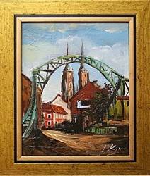 Obraz - Wrocław - olejny, ręcznie malowany 27x32cm