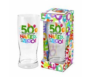 Szklanka do piwa urodzinowe literki na 50 urodziny