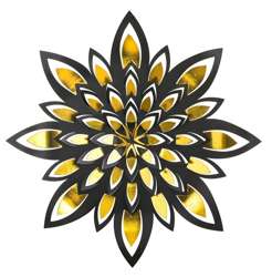 złoto-czarny kwiat dekoracja ścienna 60x60x3,5 cm